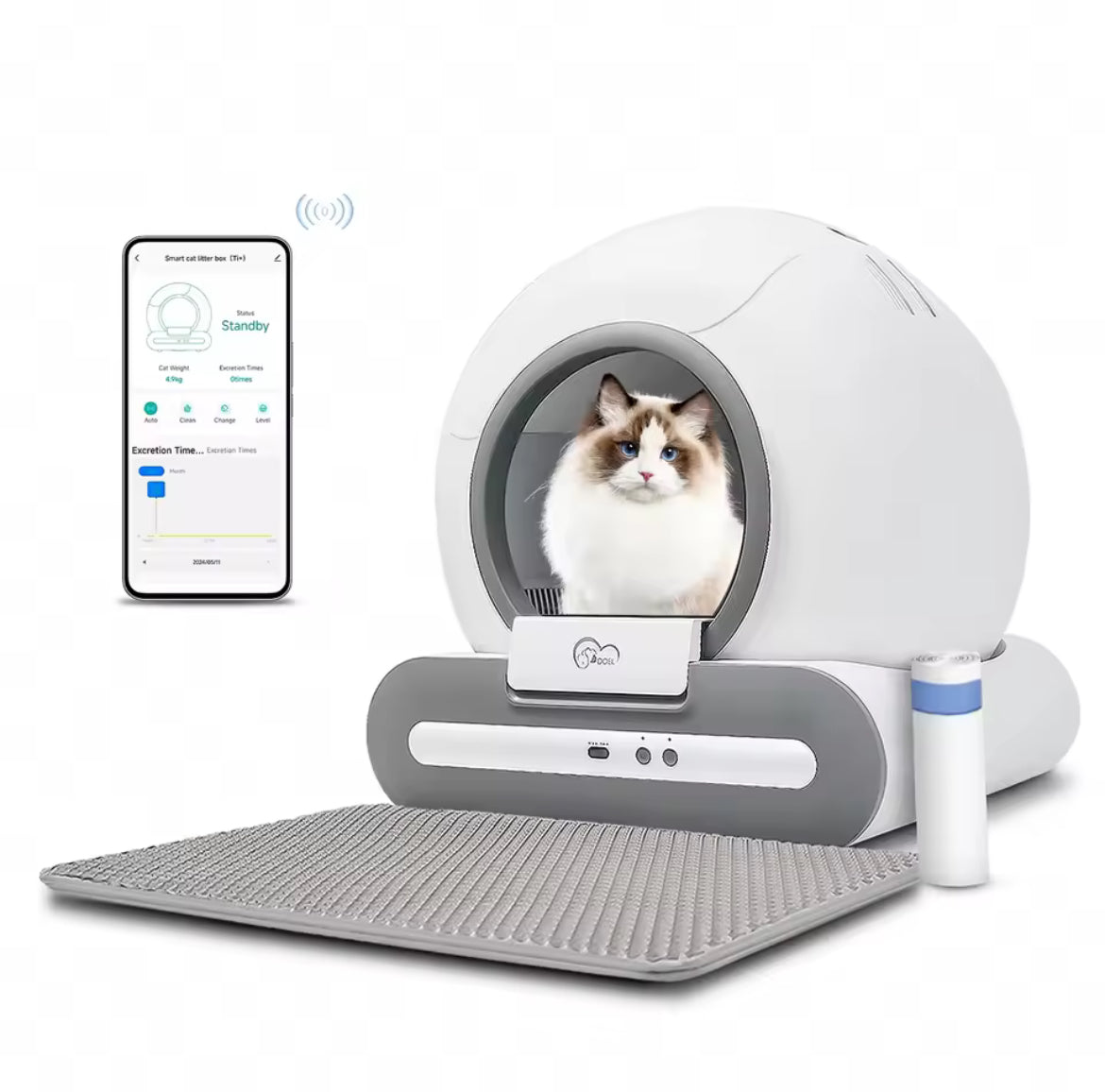 Bac à Litière Autonettoyant Nouvelle Génération | Contrôle Intelligent via Appli | Luxe & Hygiène pour Chats Exigeants