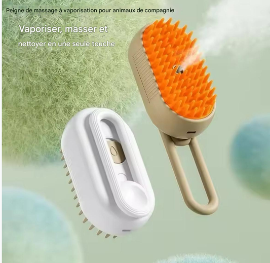 Brosse vapeur pour chien, brosse électrique 3 en 1 pour poils de chat, pour Massage, toilettage pour animaux de compagnie