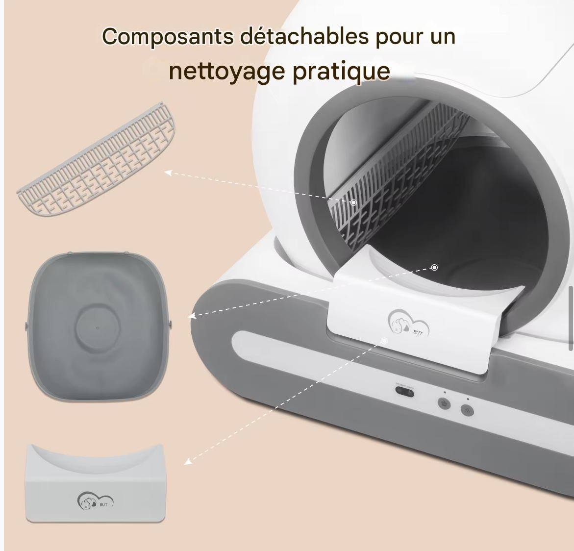 Bac à Litière Autonettoyant Nouvelle Génération | Contrôle Intelligent via Appli | Luxe & Hygiène pour Chats Exigeants