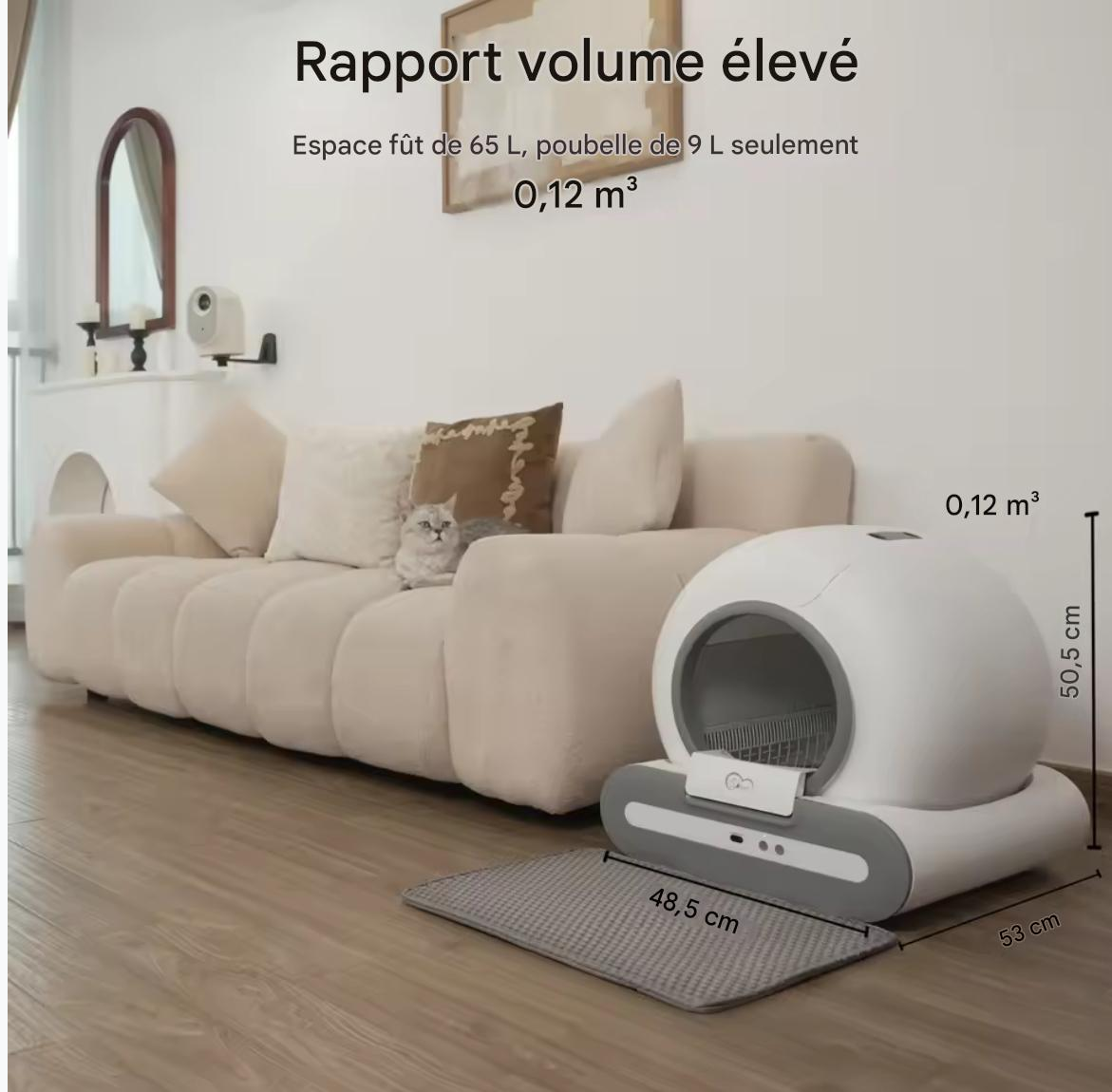 Bac à Litière Autonettoyant Nouvelle Génération | Contrôle Intelligent via Appli | Luxe & Hygiène pour Chats Exigeants
