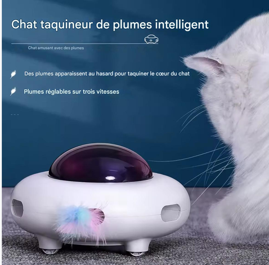 OVNI pour Chat – Jouet Interactif qui Fait Tourner la Tête !